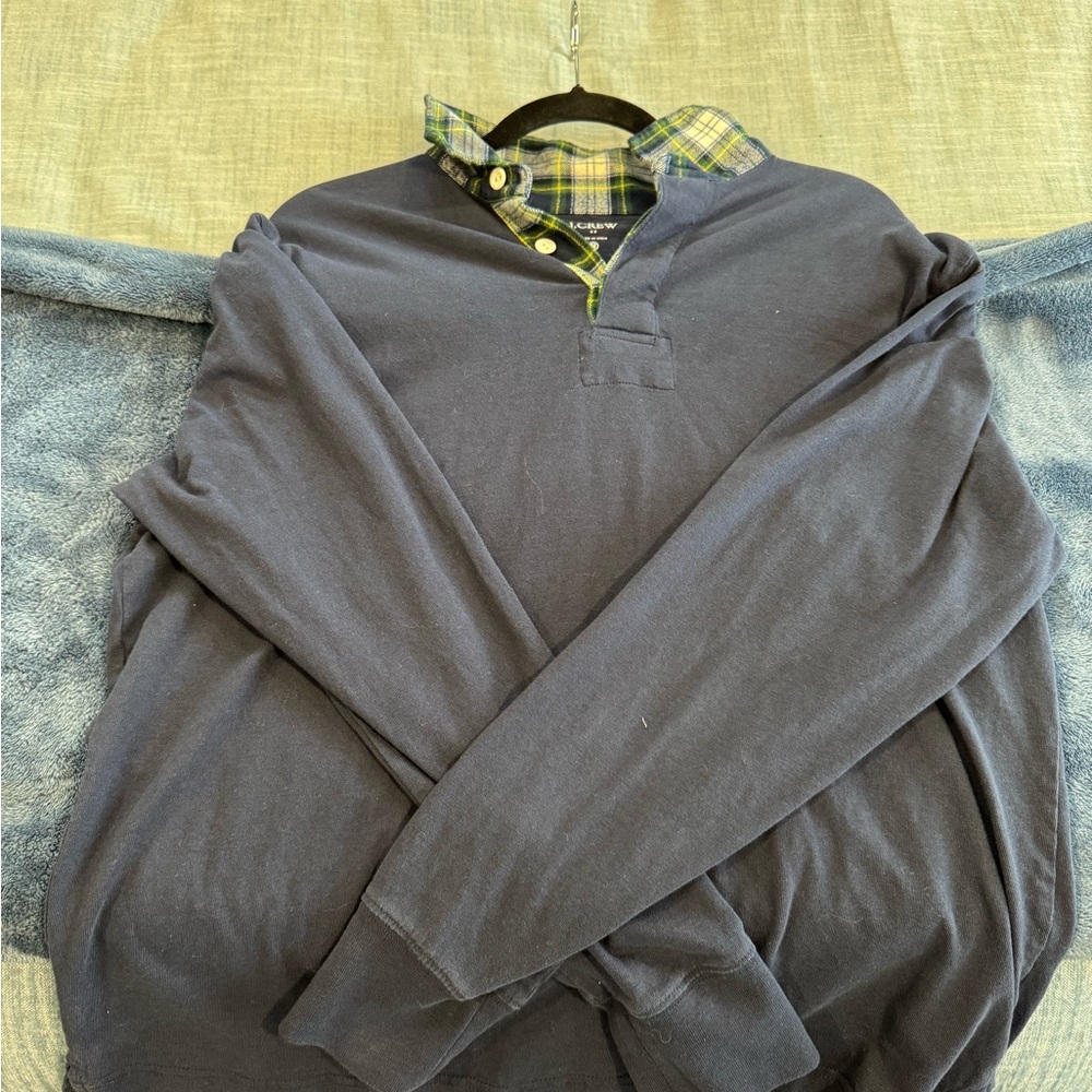 J. Crew Blue Casual Button Down Shirt with Classic Style